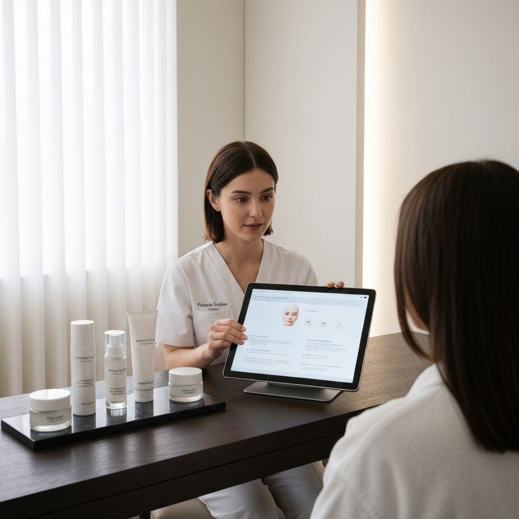 Premium women's skincare consultation